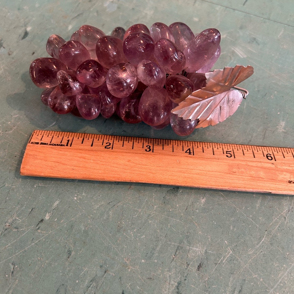 Real amethyst stone grapes vintage decor - Picture 6 of 6